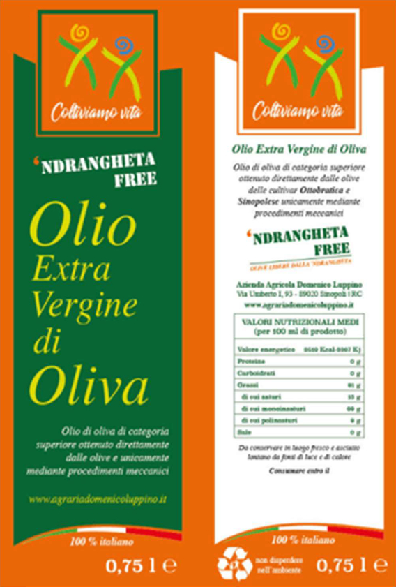 OLIO ‘NDRANGHETA FREE – COLTIVIAMO VITA